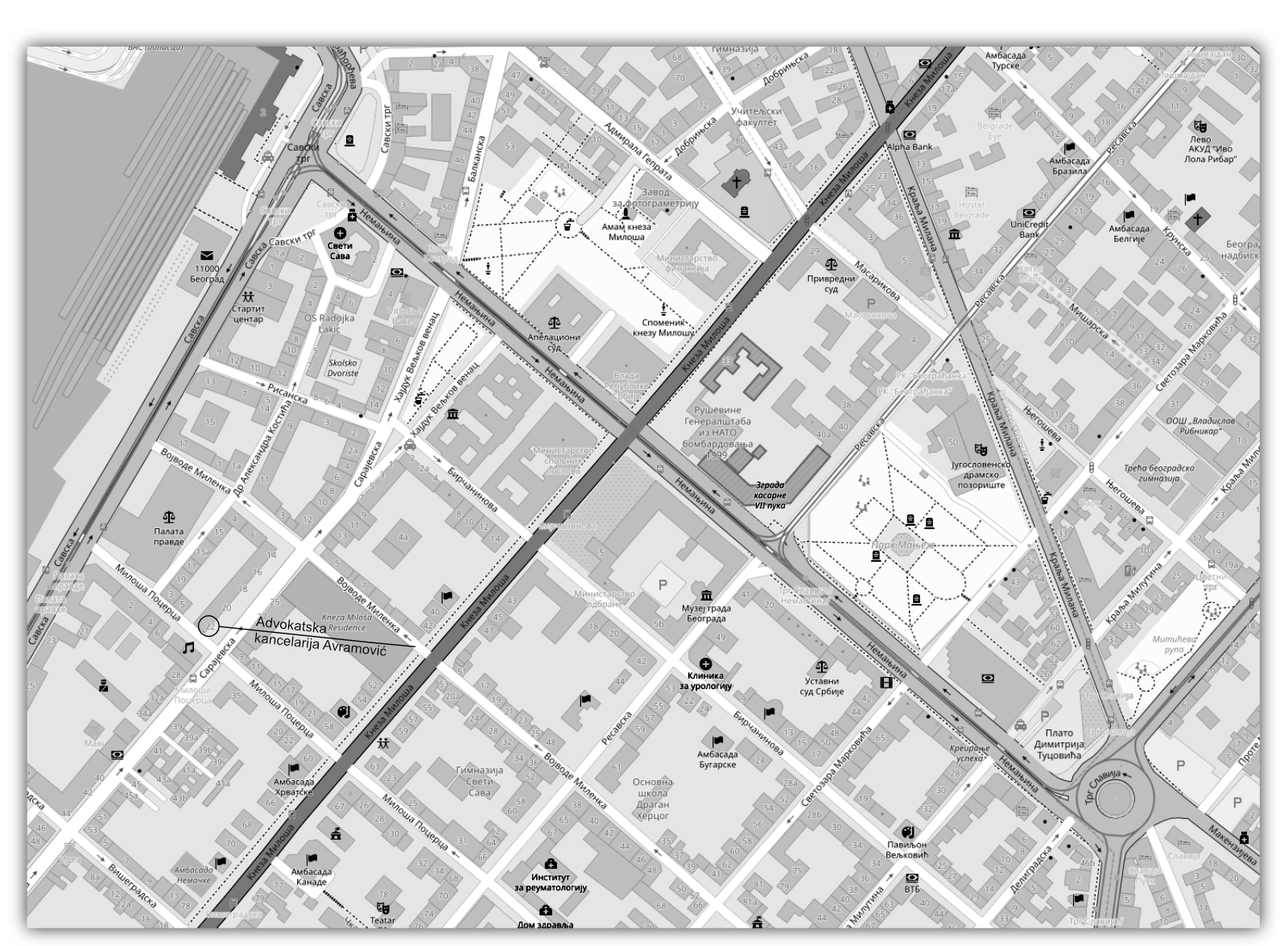 Mapa advokatska kancelarija Avramović